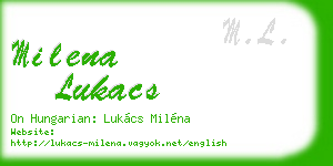 milena lukacs business card